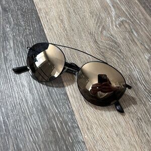 Giorgio Armani Black Frame Sunglasses with Mirrored Lenses
